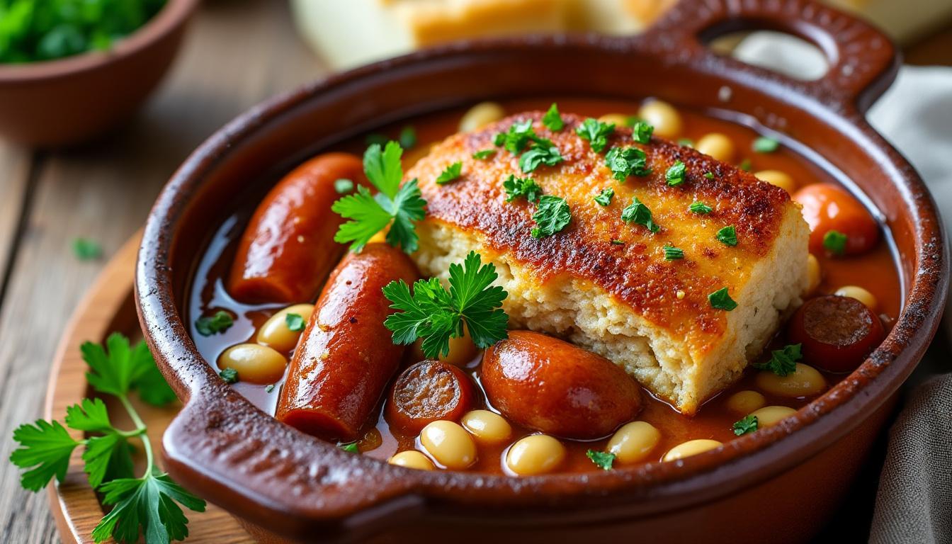 découvrez les secrets d'un authentique cassoulet de castelnaudary escudier chez vous ! notre guide complet vous révèle les étapes clés, les ingrédients traditionnels et des astuces de chefs pour réussir ce plat emblématique de la cuisine française. éveillez vos papilles avec cette recette savoureuse et partagez un moment convivial en famille ou entre amis.