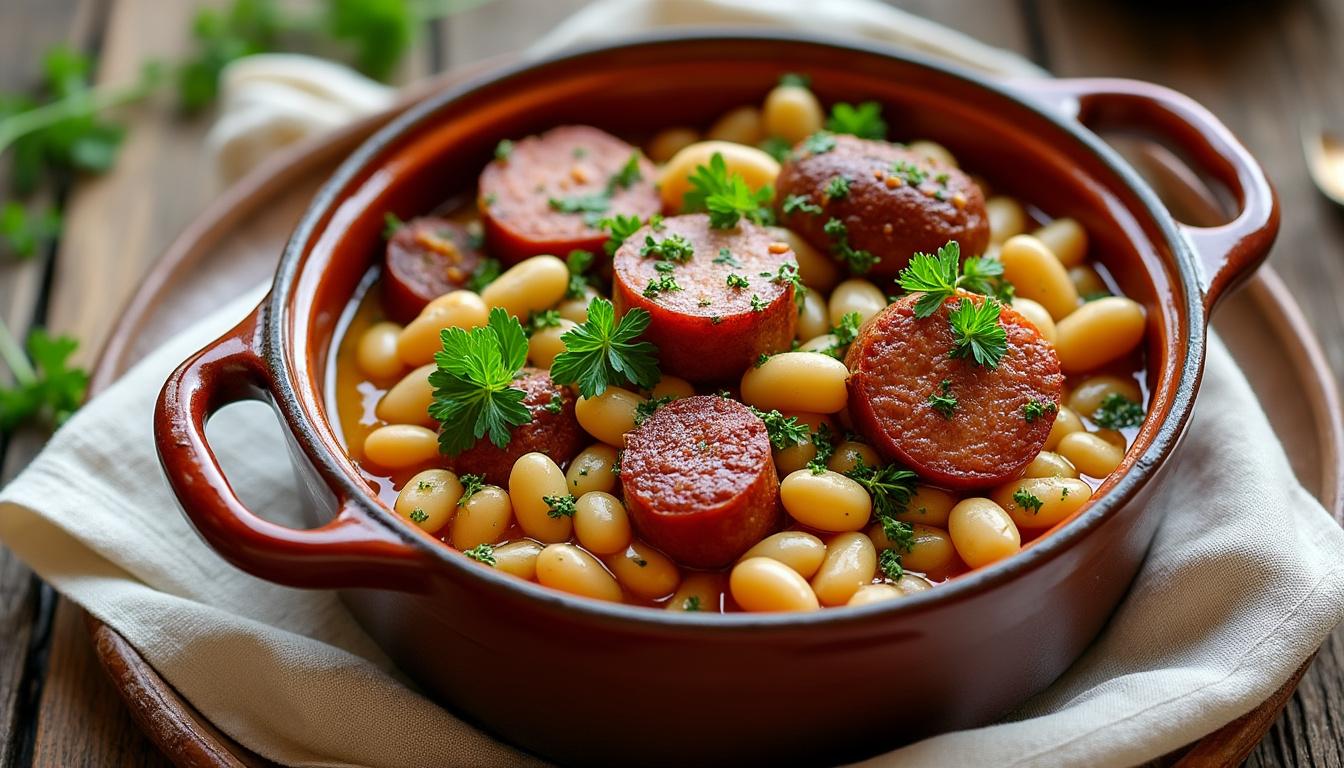 découvrez le meilleur cassoulet, un plat traditionnel français généreux et savoureux, parfait pour réchauffer le cœur et partager un moment convivial en famille ou entre amis.