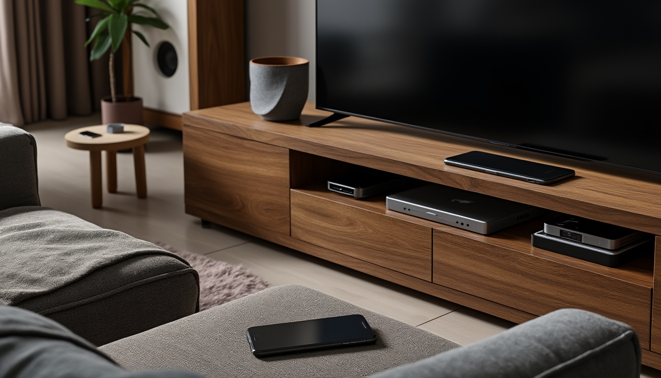 découvrez les tendances 2025 des meubles tv innovants équipés de stations ipod/iphone et d’enceintes intégrées, alliant design moderne et haute technologie pour un divertissement optimal à la maison.