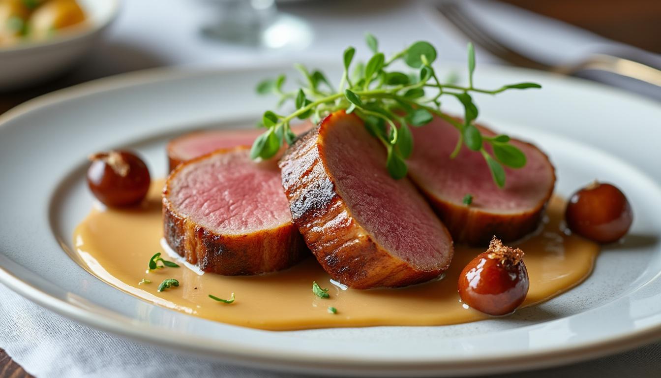 découvrez une recette gourmande d’aiguillettes de canard accompagnées d’une délicate sauce foie gras, idéale pour épater vos invités lors de vos repas festifs.