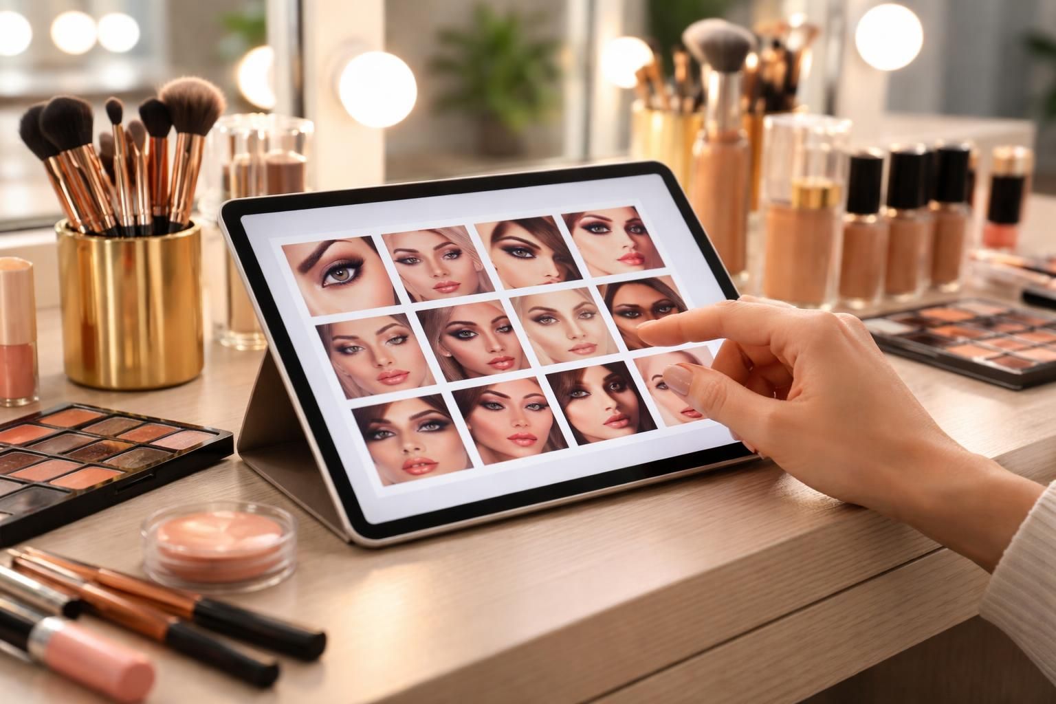Pour le maquillage, la tablette tactile organise vos looks et votre book